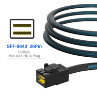 Cable de datos PCIE4.0 Slimline SAS SFF-8654 4i a SFF-8643 Mini-SAS HD de 12 Gbps para servidor, controlador RAID HBA y almacenamiento NAS