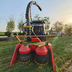 Double rows corn stalk silage forage harvester machine grass forage harvester self-propelled tractor forage harvester