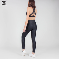 Leggings Fabletics taille haute, fabriqués sur mesure, antibactériens, imperméables, légers, noir, marron avec imprimé léopard