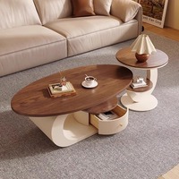 Table basse design en noyer antique français en bois massif haut de gamme pour petits appartements meubles de salon de style nouveau