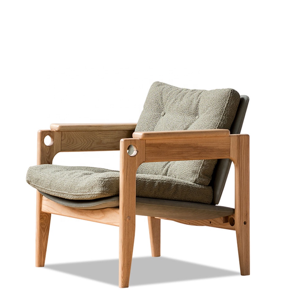 Wholesale Upholstered Design Sofa Chair Fabric Wooden Frame Living Room Modern Hot Sale Reading Chairs Luxury Armchair
