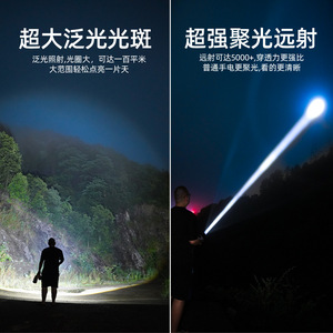 ไฟฉายซูมโฟกัส 30W LED แบบชาร์จไฟได้ สำหรับใช้งานกลางแจ้ง พร้อมไฟ COB ด้านข้าง - Product Image 2