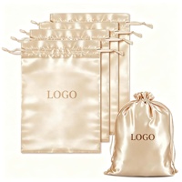 Sac à poussière personnalisé en satin de luxe avec cordon de serrage et logo imprimé, pochette de rangement pour perruques, vêtements, chaussures, bijoux, sacs à main, produits de beauté