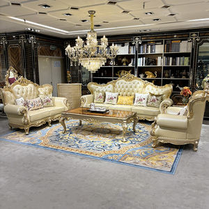 Meubles de villa européens de haute qualité personnalisés, sculptés à la main en bois massif, <span class=keywords><strong>canapé</strong></span> de salon français de luxe, <span class=keywords><strong>canapé</strong></span> en <span class=keywords><strong>cuir</strong></span> - Product Image 2