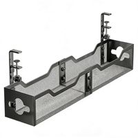 Support de câbles sous bureau sans perçage, avec pinces de fixation, plateau à câbles étendu, style moderne et minimaliste, paniers de rangement rectangulaires en métal pour câbles