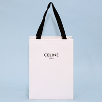 Logo imprimé personnalisé quantité minimale de commande, emballage de luxe pour cosmétiques et soins de la peau, sac cadeau d'achat en papier blanc