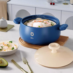 Bear <b>Ceramic</b> Casserole <b>Pot</b> 3.1-4L Heat Resistant For Stovetop Cooking Soup Stock - Product Image 1