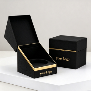 Boîte cadeau rigide de luxe avec fermeture magnétique personnalisée, boîte d'emballage en papier rigide avec insert pour bougie, bijoux, pot en céramique - Product Image 1