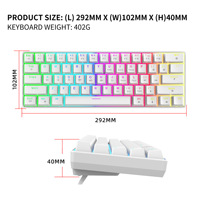 Keyboard Gaming Mekanik Mini Kecil 61 Tombol USB Berkabel 60% Blue Red Switch