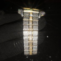 Montres personnalisées plaquées or rose 18 carats avec diamants pour hommes, montres mécaniques automatiques de luxe Hip Hop Iced Out VVS1 Moissanite