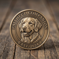 Medallones Metálicos Personalizados Sojagy con Foto y Nombre para el Recuerdo de un Perro o Gato Querido, Monedas con Foto de Mascota Personalizadas