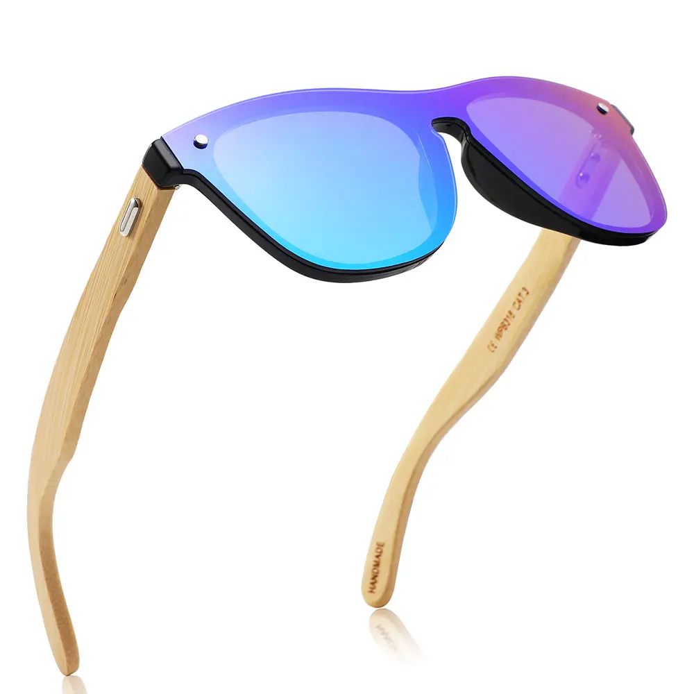 Nuovo Design elegante custom occhiali di marca polarizzati in legno di bambù occhiali da sole di Design
