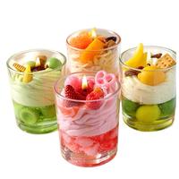 Geurstokjeskaars met fruitdessert in glazen beker, simulatie verse fruitcrème, aromatherapiekaars, huisdecoratie, bruiloftcadeau