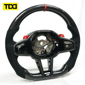 Volant sport en fibre de carbone TDD compatible avec BMW CS avec marqueur central rouge - Product Image 2