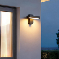 Applique murale LED extérieure en alliage d'aluminium, étanche IP65, blanc chaud, noir ou gris, à économie d'énergie et longue durée de vie