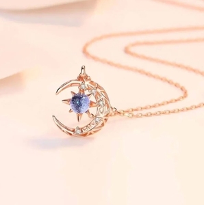 Nuova collana pendente all'ingrosso in acciaio inossidabile con ciondolo a stella luna gioielli di moda da donna - Product Image 3