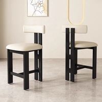 Tabouret de bar en bois massif de style moderne, minimaliste, pour usage domestique, dossier haut, chaise de comptoir noire, siège banc sans accoudoirs