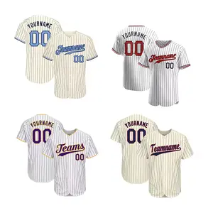 Chemises de style uniforme de baseball à broderie personnalisée Vente en gros Maillot de baseball Chemises de sport