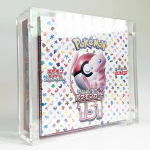 SHP Strong Magnetic Acrylic New Pokemon 151 Booster Box Scarlet And Violet Trading Pack Cards Game TCG Display Case Anti UV