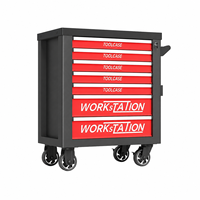 Coffre à outils roulant à 7 tiroirs au design moderne avec plateau de rangement supérieur pour station de réparation automobile