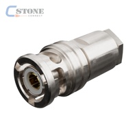 RF Coaxial Connector 731750050 Triax Plug Straight 3 Slots Clamp TWC-78-2 and TWC-124-2 Cable Brass Body Nickel Plated B
