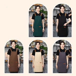 Waterproof Kitchen Apron for Women/Men With <b>Pockets</b> Work Mandil Cleaning Pinafore Restaurant Shop Waiter Work Uniform - Product Image 2