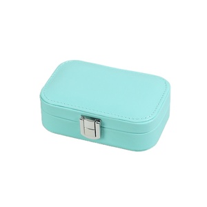 Macaron Double Pu Necklace <strong>Earrings</strong> Ring Jewelry <strong>Box</strong> Green Portable Jewelry <strong>Box</strong> - Product Image 1