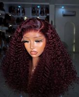 Perruque bouclée Pixie CURLY PIXIE Burgendry Golden Lover Burmese Curls 5*5 4*4 100% Cheveux Humains Brésiliens Couleur Marron Perruque Pixie Bouclée 13x4 Lace