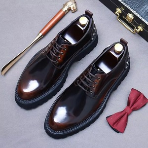 Zapatos Oxford de cuero con cordones para hombre, personalizados, grabados, estilo británico, cómodos, formales, casuales y de negocios. - Product Image 4