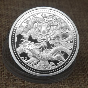 Medaglia di moneta commemorativa placcata in oro anno cinese del <span class=keywords><strong>drago</strong></span> - Product Image 3