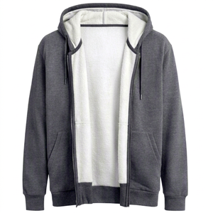 Wholesale Custom Men's Hooded Sweatshirts 3D Embroidery Screen Print Logo Autumn Custom Sizes Embossing <b>Zip</b> <b>up</b> <b>Hoodie</b> - Product Image 4