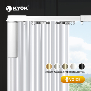 Rail de rideau motorisé intelligent à commande vocale, système de tringle en alliage d'aluminium avec télécommande pour maison connectée - Product Image 1