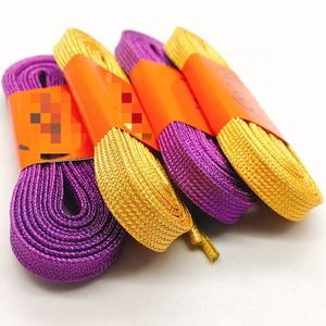 Tali sepatu renda sepatu Emas Glitter metalik datar berwarna 10mm - Product Image 1