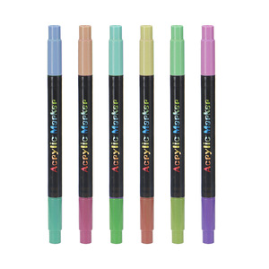 Non-Toxic Packaged As <b>Set</b> Dual-Tip Water Based Acrylic <b>Paint</b> Pens Brush Tip Markers - Product Image 1