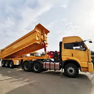 Directement de l'usine en forme de U à usage intensif 3 4 6 essieux remorque de camion à benne basculante semi-basculante camions à vendre à des prix compétitifs