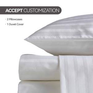 Khăn Trải Giường Sang Trọng 3Cm Sọc Trắng <span class=keywords><strong>Comforter</strong></span> Bộ Đồ Giường Đặt 100% Bông Duvet Bìa Hiện Đại Nhà Và Khách Sạn Nguồn Cung Cấp - Product Image 6