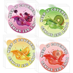Pegatinas Protectoras para Bebidas Desechables, Ecológicas, Reciclables, con Diseño de Frutas de Verano, Anti-Spoiling, para Tapas de Vasos, Impermeables y Seguras - Product Image 5
