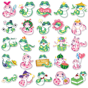 50 piezas <span class=keywords><strong>de</strong></span> fábrica caliente equipaje pegatina divertida dibujos animados personalidad pegatina Original bebé serpiente pegatina - Product Image 3