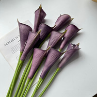Bunga Calla Lily Buatan Berkualitas Tinggi Tekstur PU Lembut Seni Floral Pernikahan Buket Tangan Dekorasi Ruangan Model Rumah
