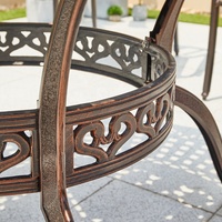 mble de table à manger en aluminium 8 chaises coussins terrasse de luxe à l'extérieur table de barbecue en fonte charbon de bois