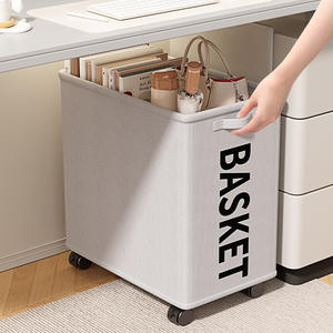 ยูน่าตะกร้าเก็บของผ้าอ็อกซ์ฟอร์ดความจุขนาดใหญ่พร้อมล้อสำหรับหนังสือเสื่อโยคะอุปกรณ์ออกกำลังกาย - Product Image 3