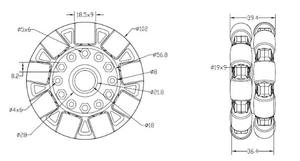 ล้อออมนิ 100 มม. สำหรับหุ่นยนต์ 360 องศา รุ่น 14049 °   ชุดอุปกรณ์หุ่นยนต์แบบแท่นหมุน รับน้ำหนักได้ 20 กก. แบบใส รุ่นคู่ สำหรับคนงาน 14049 - Product Image 3