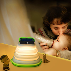 Solar Powered Foldable <b>LED</b> Camping <b>Lamp</b> Portable Telescopic Light Outdoor Patio Use - Product Image 5