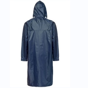 Manufacture High Quality Black <strong>Nylon</strong> Polyester Rain Jacket Hooded Long Style Waterproof <strong>Raincoat</strong> - Product Image 6