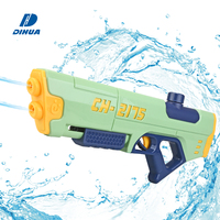 Pistolet à eau d'été pour l'extérieur à double buse Pistolet à eau vert/rose Jeu de tir à l'eau à longue portée Jouet pour enfants