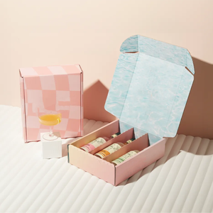 Hộp bìa cứng sóng màu tùy chỉnh, logo giấy màu hồng dành cho quần áo, mũ, tất, hộp vận chuyển, hộp đóng gói gửi hàng - Product Image 5