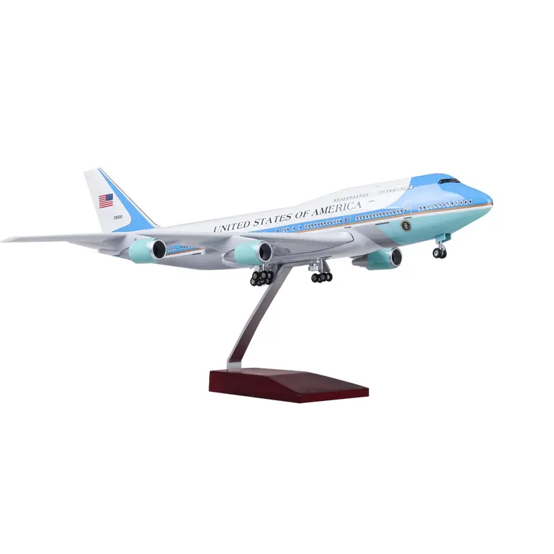 Boeing di simulazione 1/150 dell'aeronautica militare di 47cm in scala 747 modello di aereo passeggeri in resina rifinito decorazione regalo da collezione