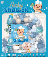 Bleu blanc garçon bébé douche fête décorations fournitures Latex couleur ballon ensembles guirlande arc Kit