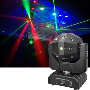 16x5w LED chùm màu đỏ màu xanh lá cây Laser LED Strobe 3 trong <span class=keywords><strong>1</strong></span> di chuyển ánh sáng LED bóng đá không giới hạn xoay ánh sáng sân khấu DJ Câu lạc bộ thanh đèn - Product Image 1