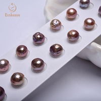 Perles Edison en métal aurore de 10-13mm, presque rondes et naturelles pour la fabrication de bijoux